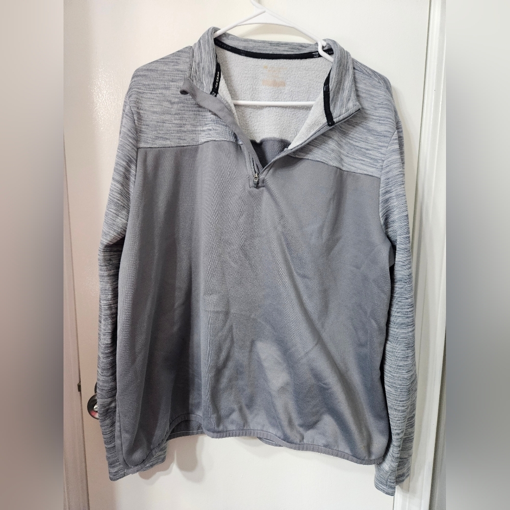 Tek Gear Men's Two-Tone Gray Lightweight Quarter Zip Medium Pullover Sweatshirt